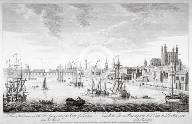 Tower of London, 1753. Artist: Johann Sebastian Muller