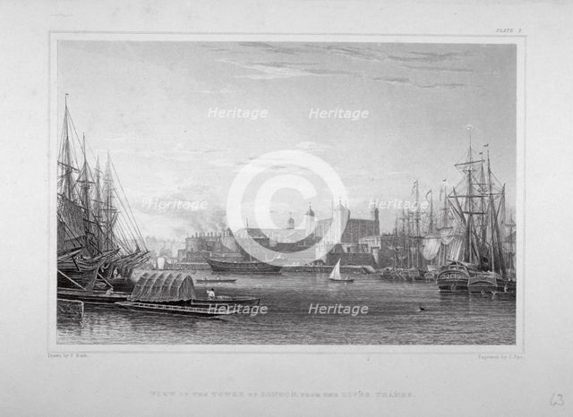 Tower of London, c1820. Artist: J Pye