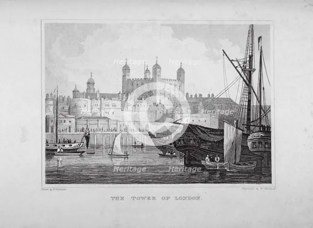 Tower of London, c1830. Artist: William Woolnoth