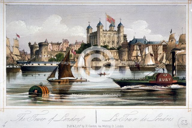 Tower of London, c1860. Artist: R Canton