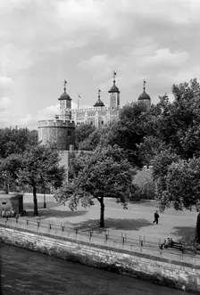 Tower of London from Tower Bridge, London, c1945-c1965. Artist: SW Rawlings
