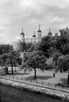 Tower of London from Tower Bridge, London, c1945-c1965. Artist: SW Rawlings