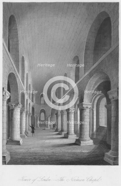 'Tower of London. - The Norman Chapel', c1841. Artist: Henry Melville.