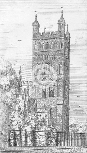 'Tower of North Transept. Exeter Cathedral', 1847. Creator: George Truefitt.