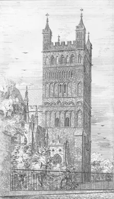 Tower of North Transept. Exeter Cathedral 1847. Creator: George Truefitt