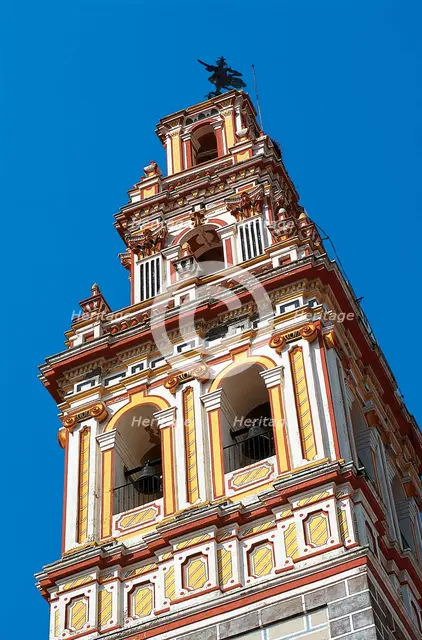 Tower of Santa Maria de la Encina and San Juan Bautista Church, Burguillos del Cerro, Spain, 2008.  Creator: LTL.