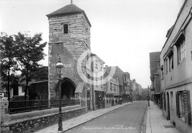 Tower of St Mary Magdalen, Burgate, Canterbury, Kent, 1890-1910. Artist: Unknown