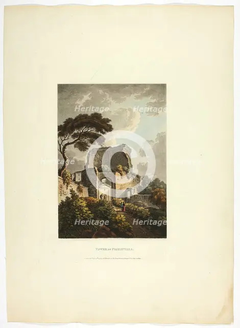 Tower of Pignattara, plate twenty-two from the Ruins of Rome, published February 20, 1798. Creator: Matthew Dubourg.
