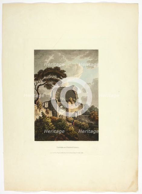 Tower of Pignattara, plate twenty-two from the Ruins of Rome, published February 20, 1798. Creator: Matthew Dubourg.