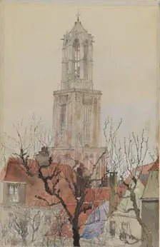 Tower of the Cathedral of Utrecht, Holland, 1898. Creator: Cass Gilbert