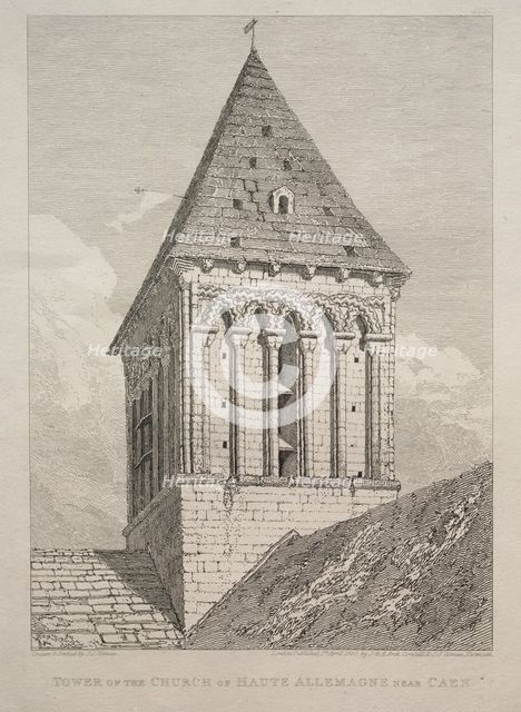 Tower of the Church of Haute Allemagne near Caen. Creator: John Sell Cotman (British, 1782-1842).