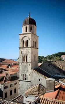 Tower of the Franciscan Monastery, Old Town, Dubrovnik, Croatia. Creator: Vivienne Sharp
