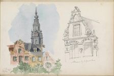 Tower of the Zuiderkerk in Amsterdam, building near the Grote Kerk in Alkmaar, 1865. Creator: Isaac Gosschalk
