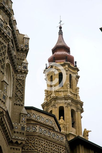 Tower, La Seo Cathedral, Zaragoza, Spain, 2007. Creator: Samuel Magal.
