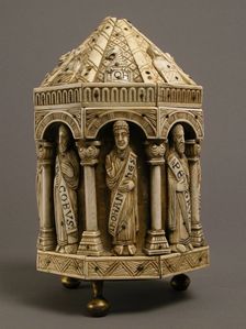 Tower Reliquary with Eight Apostles and the Symbols of the Four Evangelists, German, c1200-1250. Creator: Unknown
