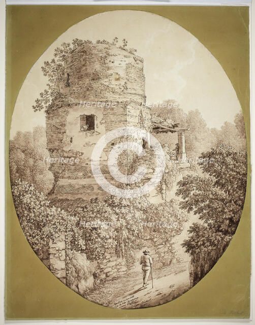Tower with Man Walking, 1797. Creator: Jacob Philip Hackert.