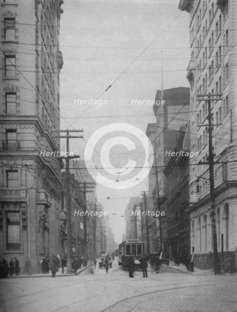 'Towering Facades of One of the City's Busiest Shopping Thoroughfares', c1935. Artist: Unknown.