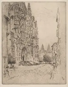 Towers of the Bishop's Palace, Beauvais, 1907. Creator: Joseph Pennell