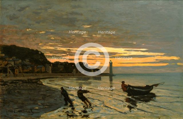 Towing a Boat, Honfleur, 1864. Creator: Monet, Claude (1840-1926).