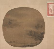 Towing a Boat in a Rainstorm, late 12th century. Creator: Unknown