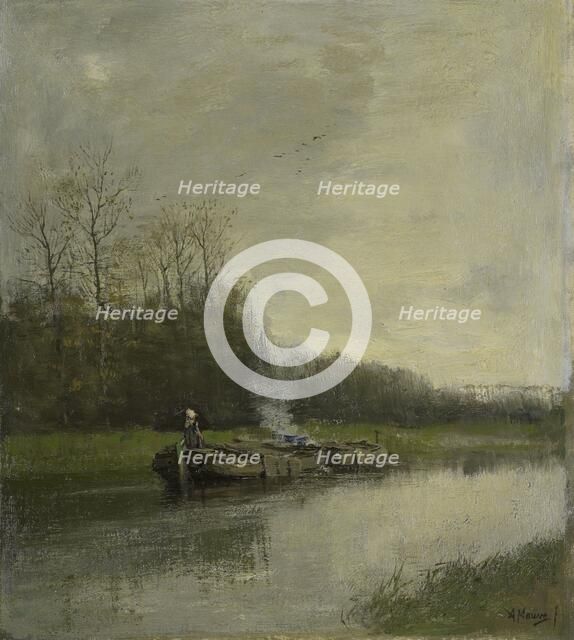 Towing boat, c.1860-c.1888.  Creator: Anton Mauve.