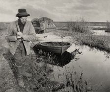 Towing the Reed, 1886. Creator: Peter Henry Emerson