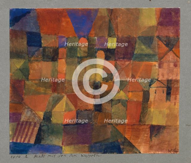 Town with the Three Domes, 1914. Creator: Klee, Paul (1879-1940).
