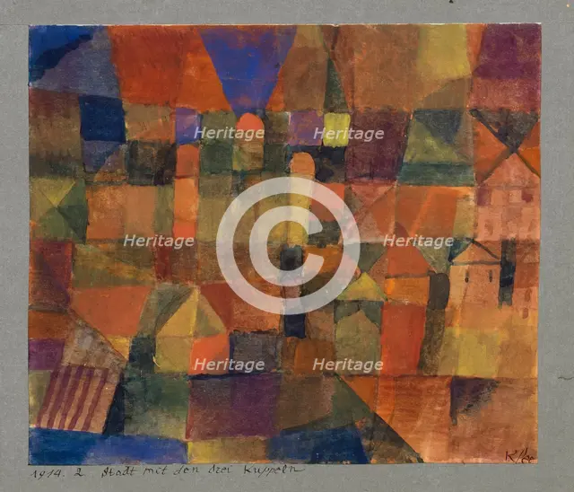 Town with the Three Domes, 1914. Creator: Paul Klee.
