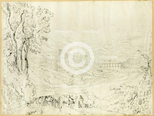 Town and Castle of Hay, 1844. Creator: Joseph Murray Ince.