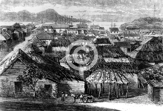 Town and bay of Puerto Plata, Santo Domingo, 1873. Artist: Unknown