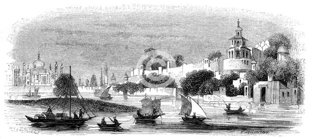 Town and fort of Agra, 1847. Artist: Robinson
