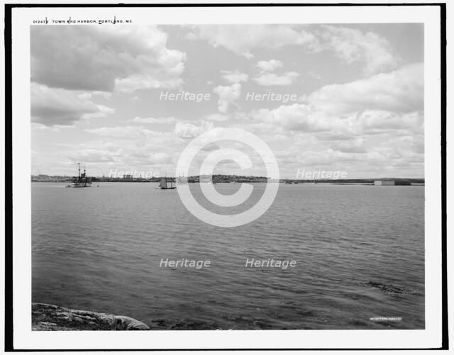 Town and harbor, Portland, Me., between 1890 and 1901. Creator: Unknown.