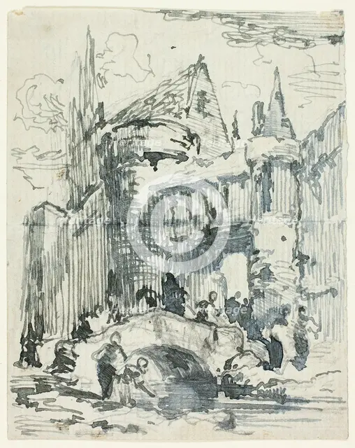 Town Bridge and Portal, 1820/39. Creator: William Leighton Leitch.