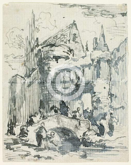 Town Bridge and Portal, 1820/39. Creator: William Leighton Leitch.