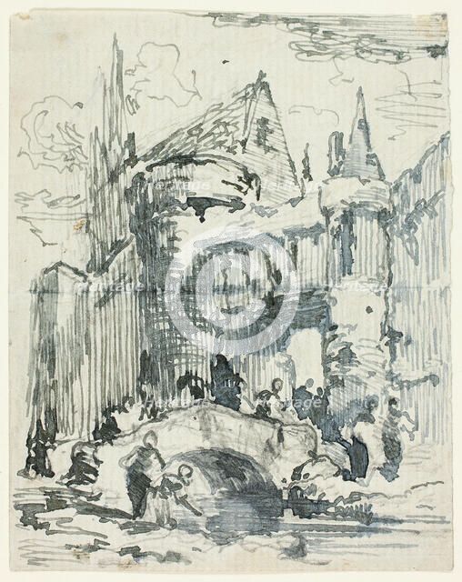 Town Bridge and Portal, 1820/39. Creator: William Leighton Leitch.