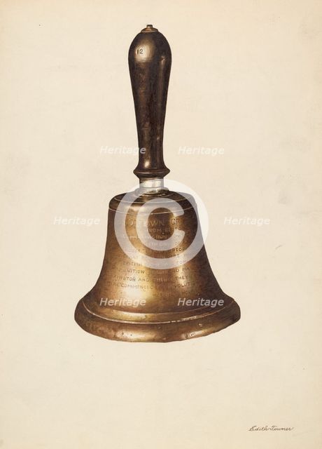 Town Crier's Bell, c. 1937. Creator: Edith Towner.