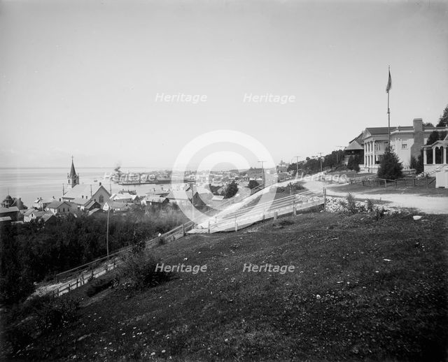 Town from the east end, Mackinac Island, The, between 1880 and 1899. Creator: Unknown.