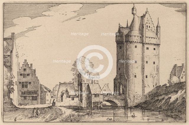 Town Gate, published 1612. Creator: Claes Jansz Visscher.