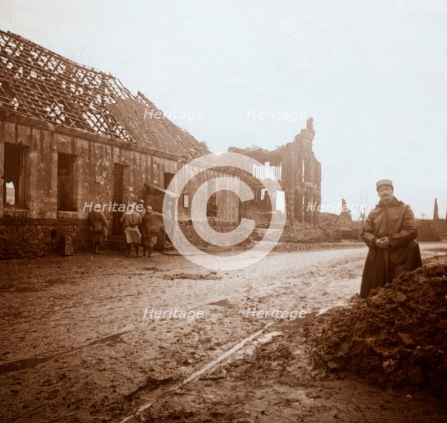 Town Hall at Ablain-Saint-Nazaire, Northern France, c1914-c1918.  Artist: Unknown.