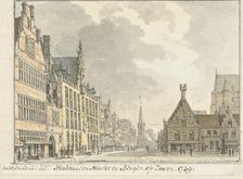 Town hall and Markt in Bergen op Zoom, 1739. Creator: Abraham de Haen