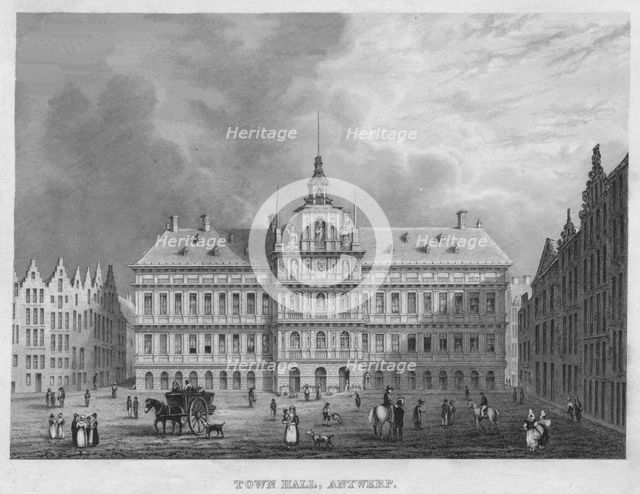 'Town Hall, Antwerp', 1850. Artist: Shury & Son.