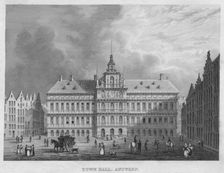 Town Hall, Antwerp 1850. Artist: Shury & Son