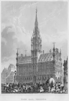 Town Hall, Brussels 1850. Artist: Shury & Son