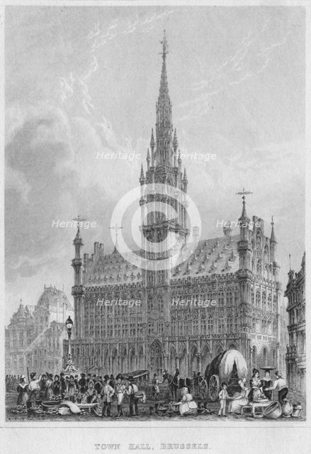 'Town Hall, Brussels', 1850. Artist: Shury & Son.
