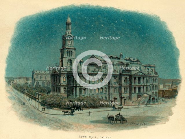 Town Hall, Sydney, New South Wales, Australia, 1896. Creator: C Wilkinson.