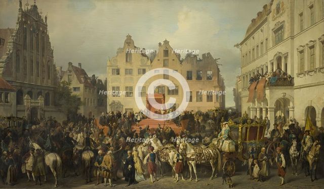Town of Riga Swearing Allegiance to Russia in 1710, 1868. Creator: Alexander von Kotzebue.