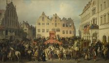 Town of Riga Swearing Allegiance to Russia in 1710, 1868. Creator: Alexander von Kotzebue