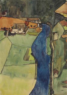 Town on the Blue River, Krumau, 1910