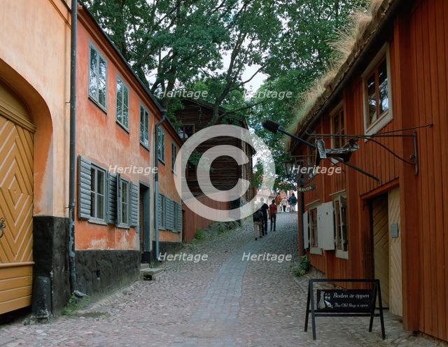 Town quarter, Skansen, Stockholm, Sweden.  Creator: Peter Thompson.