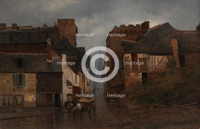 Townscape from Vitré, 1879. Creator: Oscar Kleineh.
